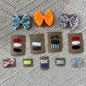 Large lot of Boutique Girl’s Hair Bows & Barrettes New With Tags $108 Retail